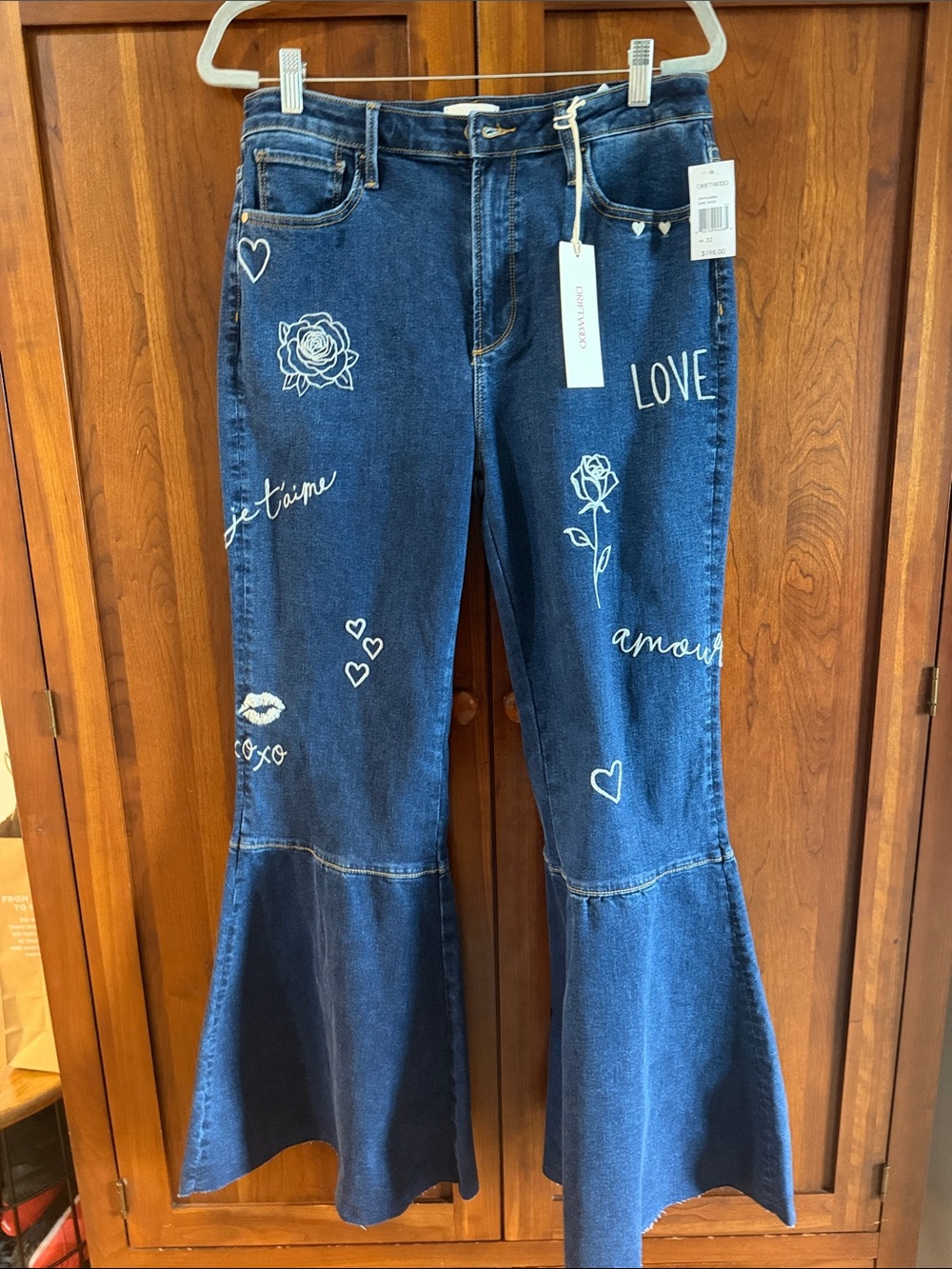 Driftwood Mara Embroidered Flare Jeans - Picture 2 of 7
